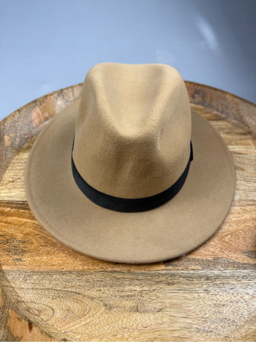 FURTALK 100% Wool Camel Rancher Fedora Adjustable Wide Brim Hat